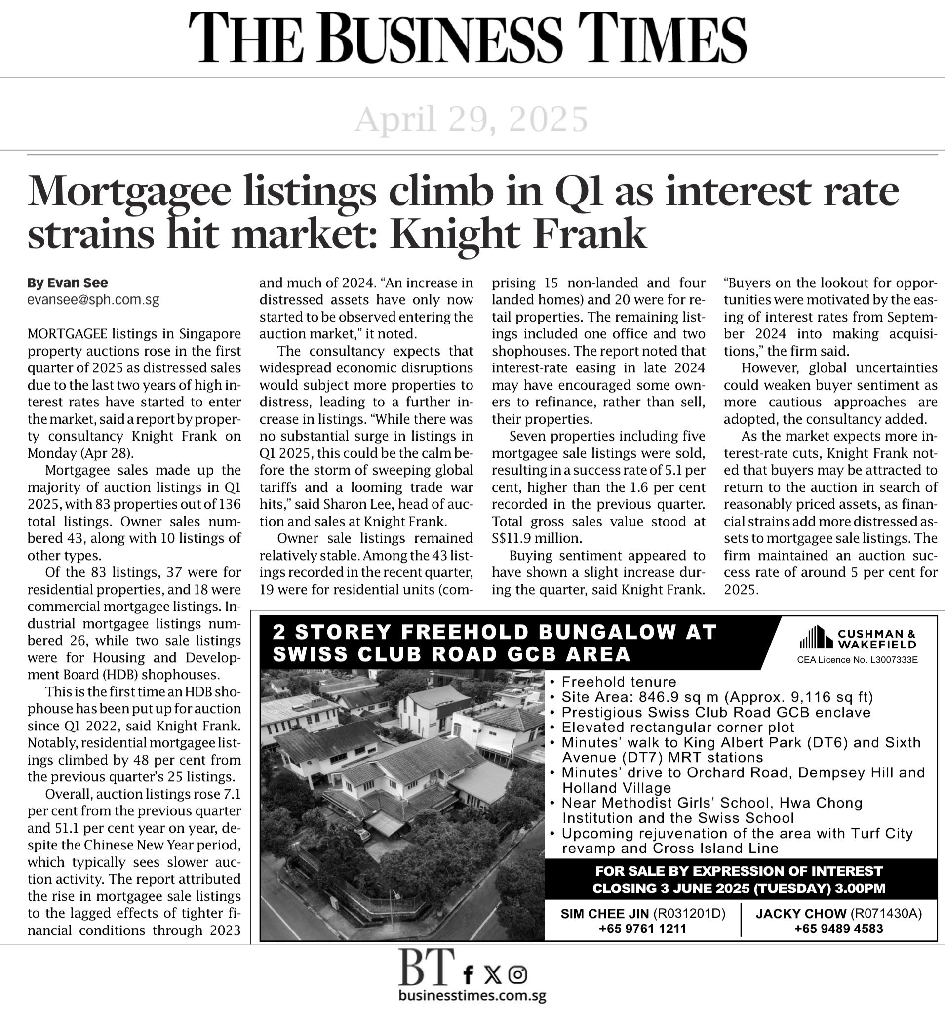 Mortgagee News