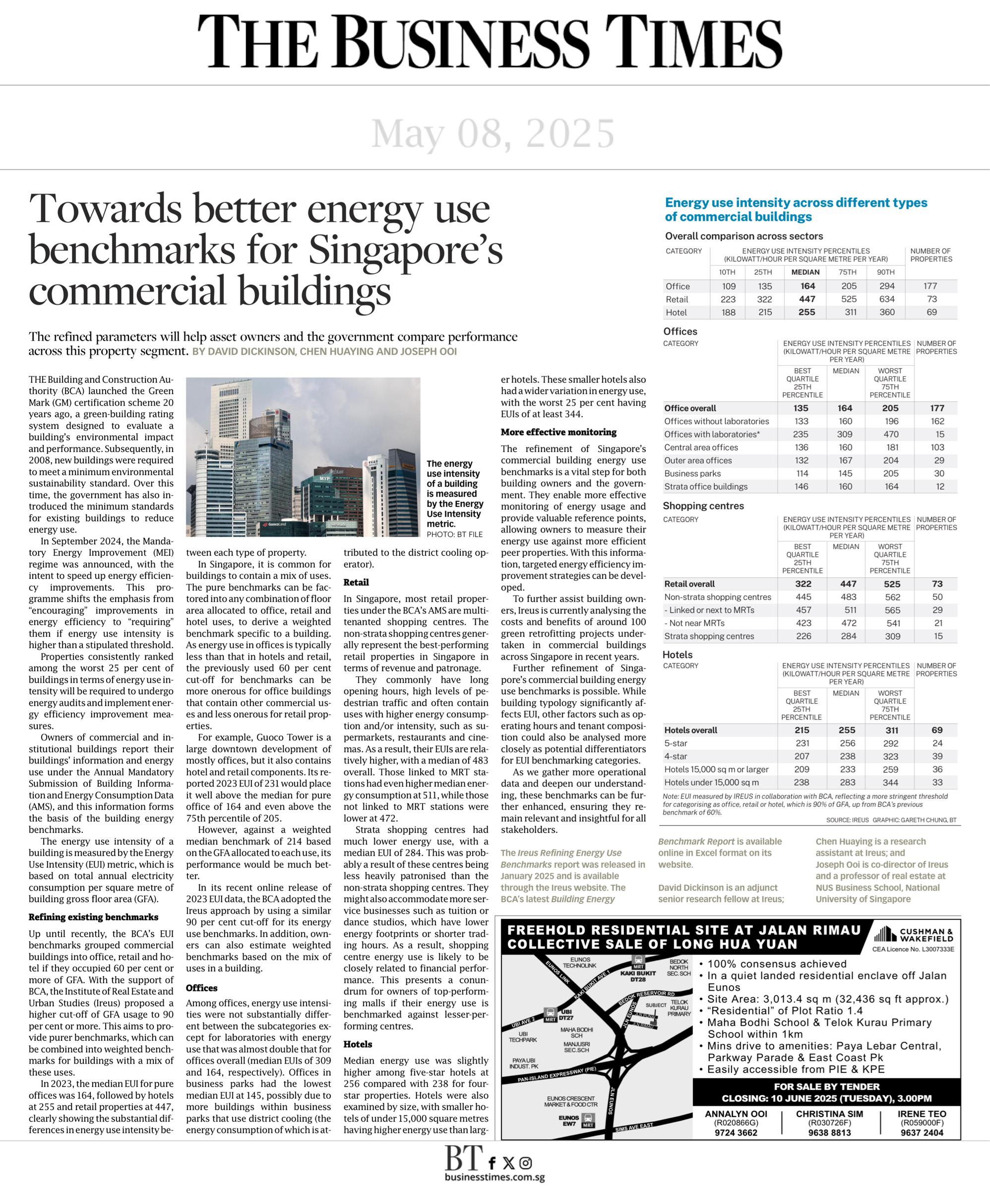 Towards better energy use benchmarks for Singapore's commercial buildings