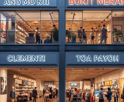 Four large-format HDB retail units in Ang Mo Kio, Bukit Merah, Clementi, Toa Payoh for sale